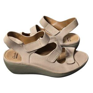 Clarks Soft Cushion Womens Reedly Juno Wedge Sandal Size 10W Neutral Summer